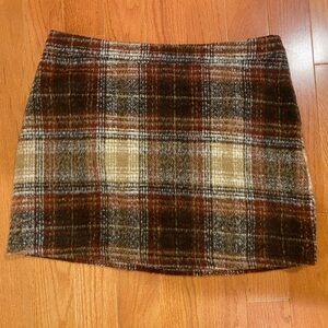 Primark Plaid Mini Skirt - Brown and Cream